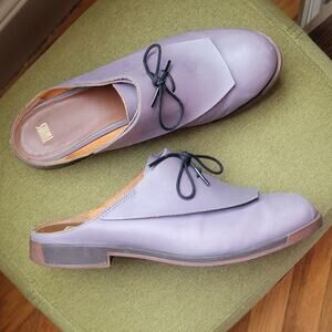 CAMPER Twins Purple Leather Slides EU 40